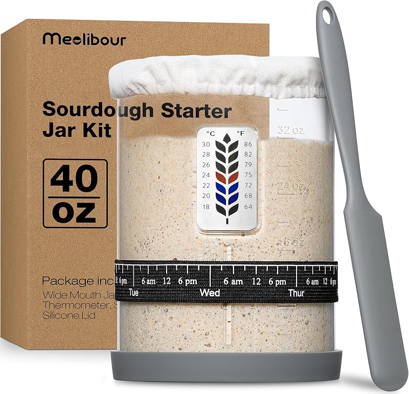 Kit tarro masa madre 40oz con termómetro y accesorios