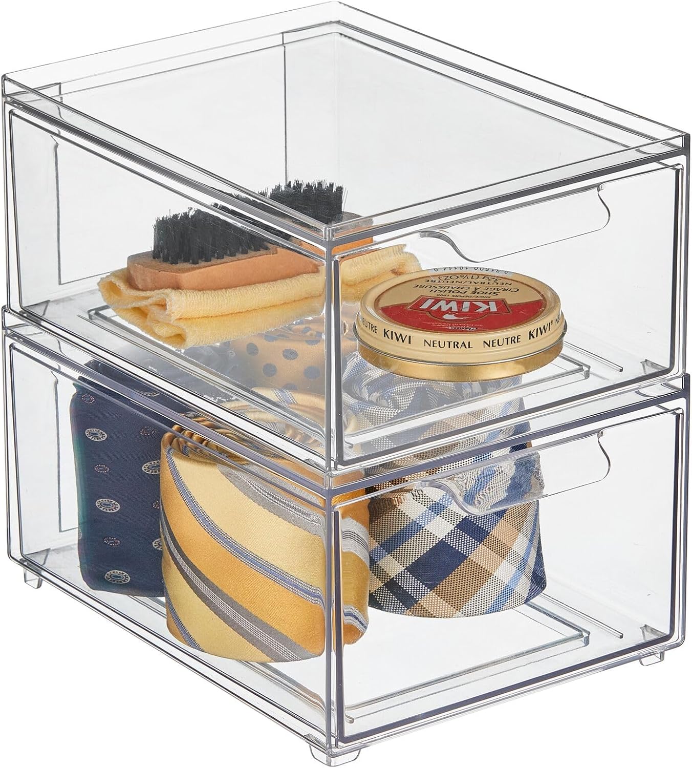 Caja plástico 2 cajones extraíbles para dormitorio