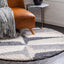 Alfombra moderna marroquí felpa gris/marfil 3x3"
