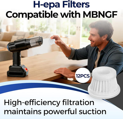 12 Pzas Filtro HEPA Aspiradora Coche Comp MBNGF X9 ZARIMI X12