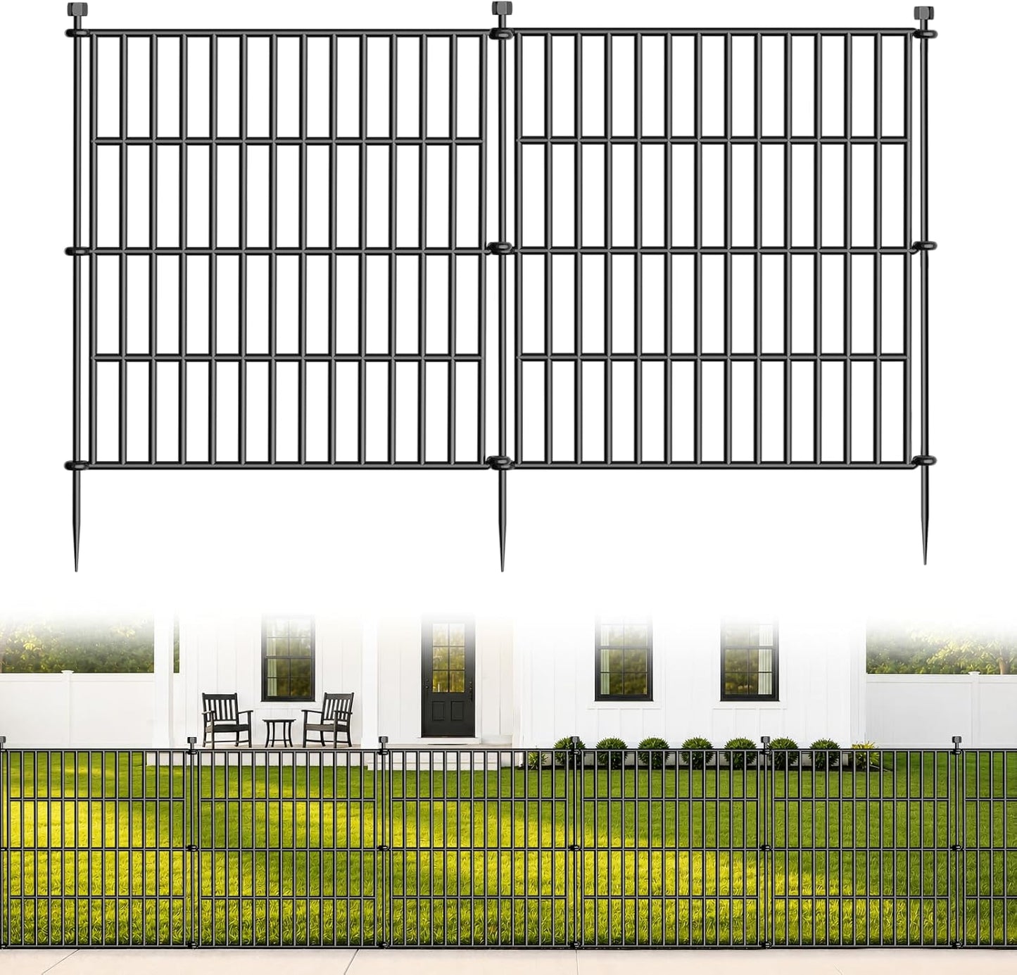 10 Paneles Valla Decorativa Jardín 24" x 20ft Antioxidante