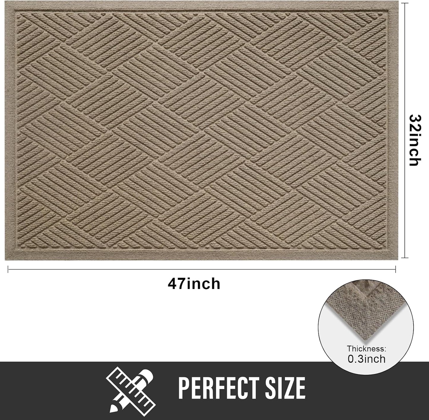 Alfombra puerta delantera antiderrap 47x