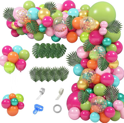 Kit guirnalda globos tropicales 158 pzas decoración fiesta Luau