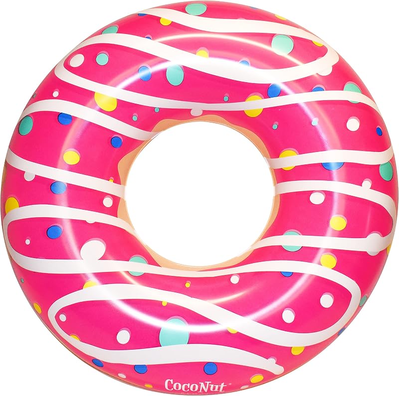 Flotador piscina forma dona rosa inflable decoración
