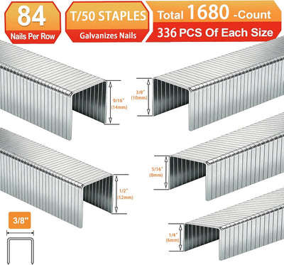 Grapas Galvanizadas T/50 Paquete 5 Tamaños