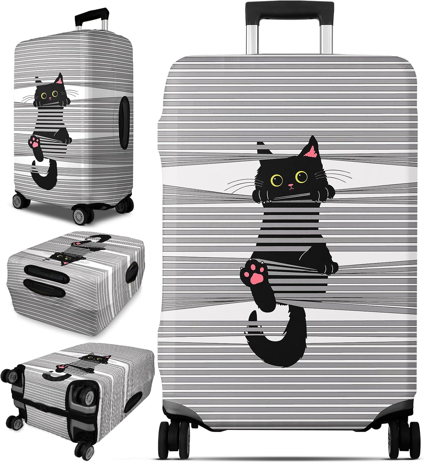 Funda equipaje Tsa aprobado gato gris