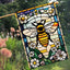 Bandera jardín abejas felices estilo cristal 28x40