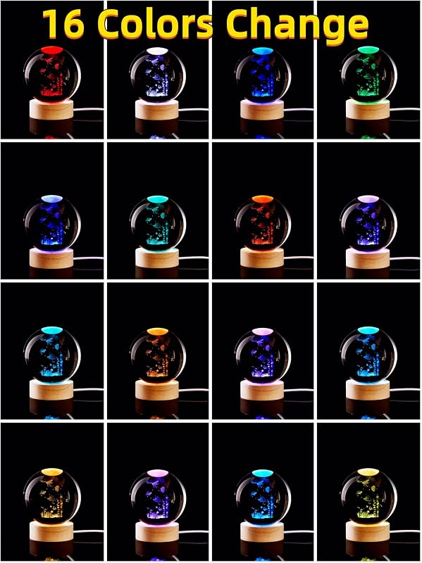 Lámpara bola cristal subacuática 3D led 16 colores