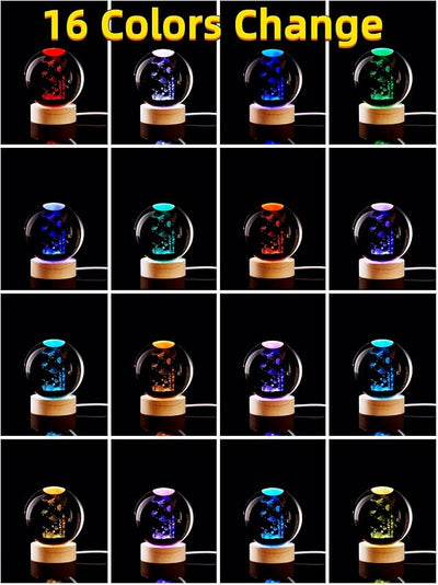Lámpara bola cristal subacuática 3D led 16 colores