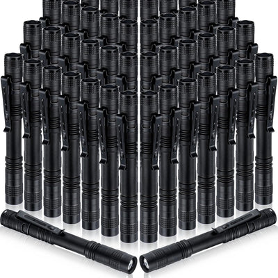 50 Linternas LED 5pulg con clip AAA batería mini bolígrafo