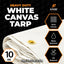 Lona blanca resistente 10oz con ojales latón 8x12pulg