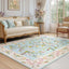 Alfombra suave floral 4x6ft antiderrap resistente manchas