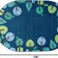 Alfombra decorativa ovalada 6x9ft color azul