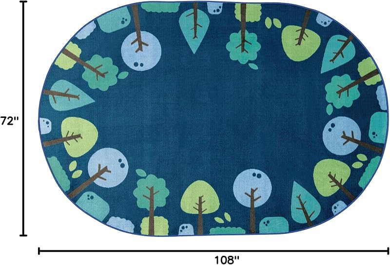 Alfombra decorativa ovalada 6x9ft color azul