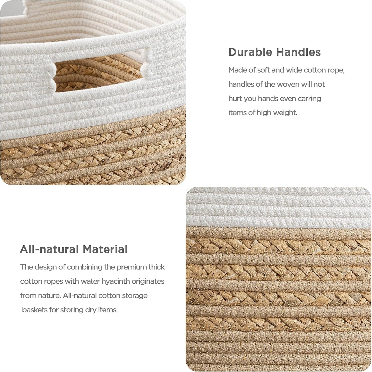 4 Cubos Almacenamiento 11x10.5" Jacinto Agua con Asas