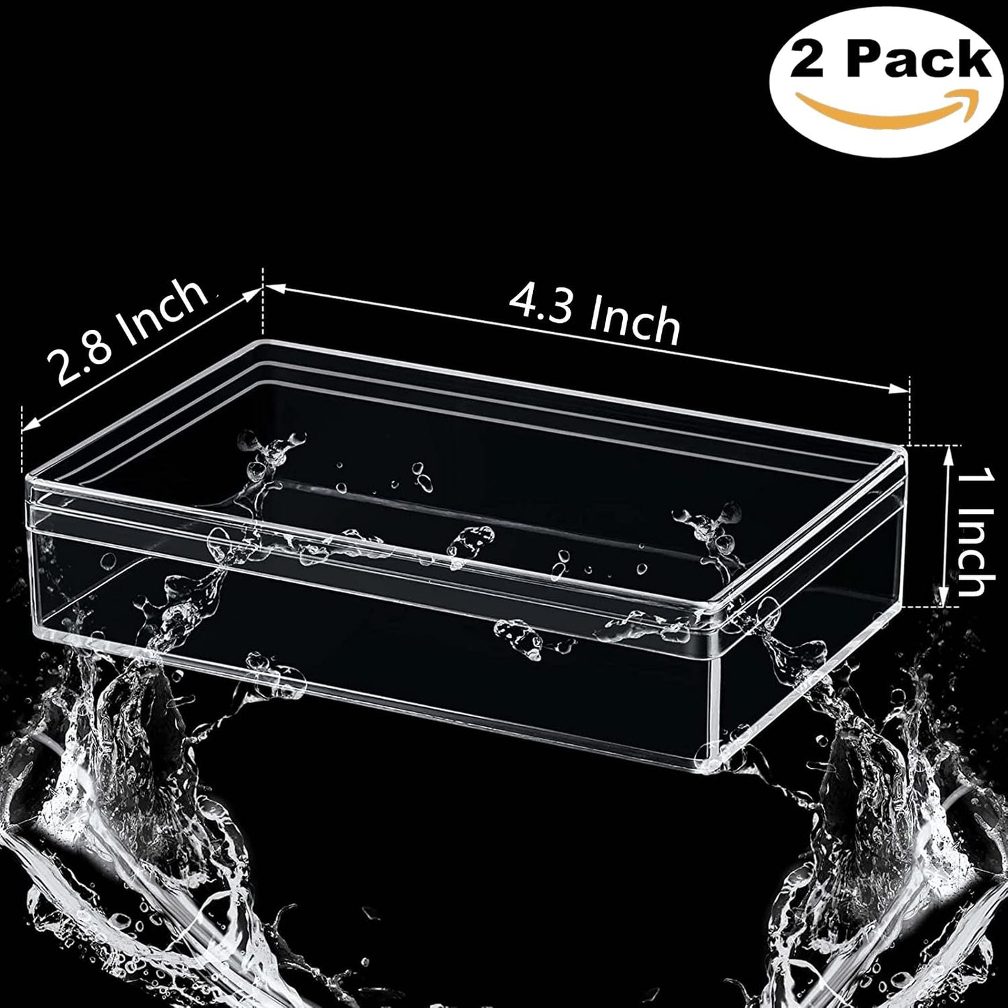 Caja acrílico transparente 2 pzas para dulces y joyas