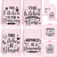 Set 8 toallas cocina guantes horno soportes ollas rosa