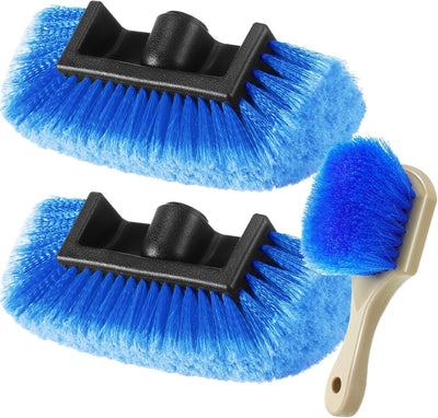 2 Cabezales Cepillo Auto 10" Cerdas Suaves y Rígidas Azul