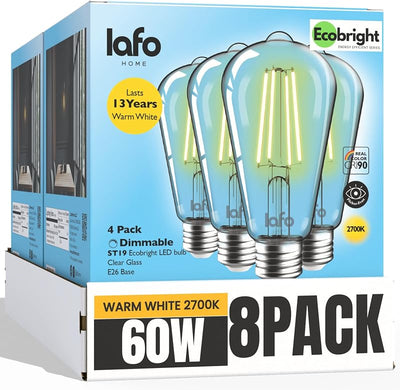 Bombilla LED Edison ST19 regulable filamento 60W 2700K