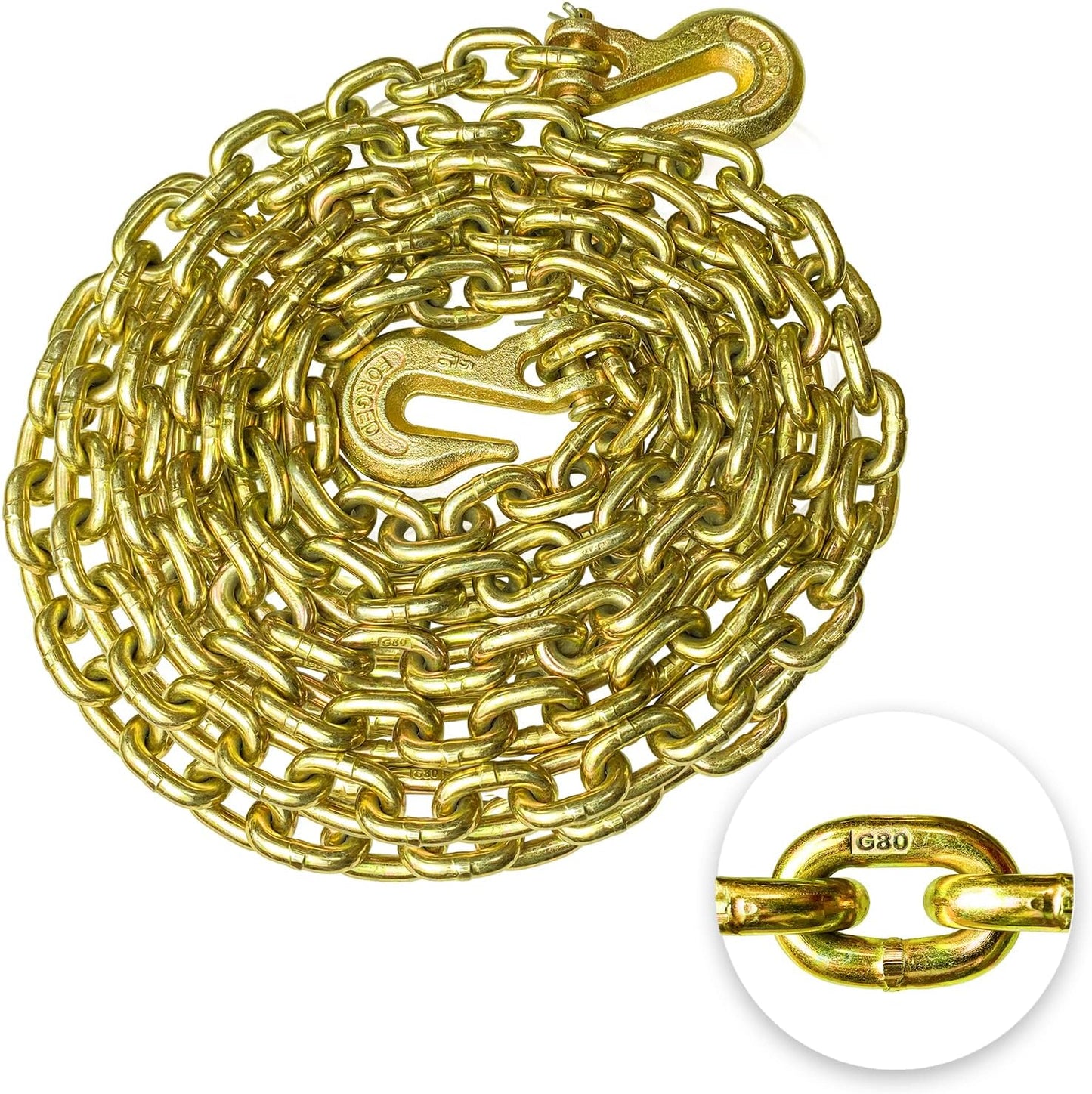 Cadena seguridad 5/16pulg x16ft carga 4900lb con ganchos