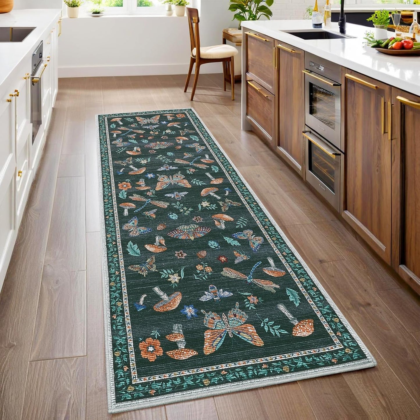 Alfombra antideslizante pasillo cocina baño 2x6 negra