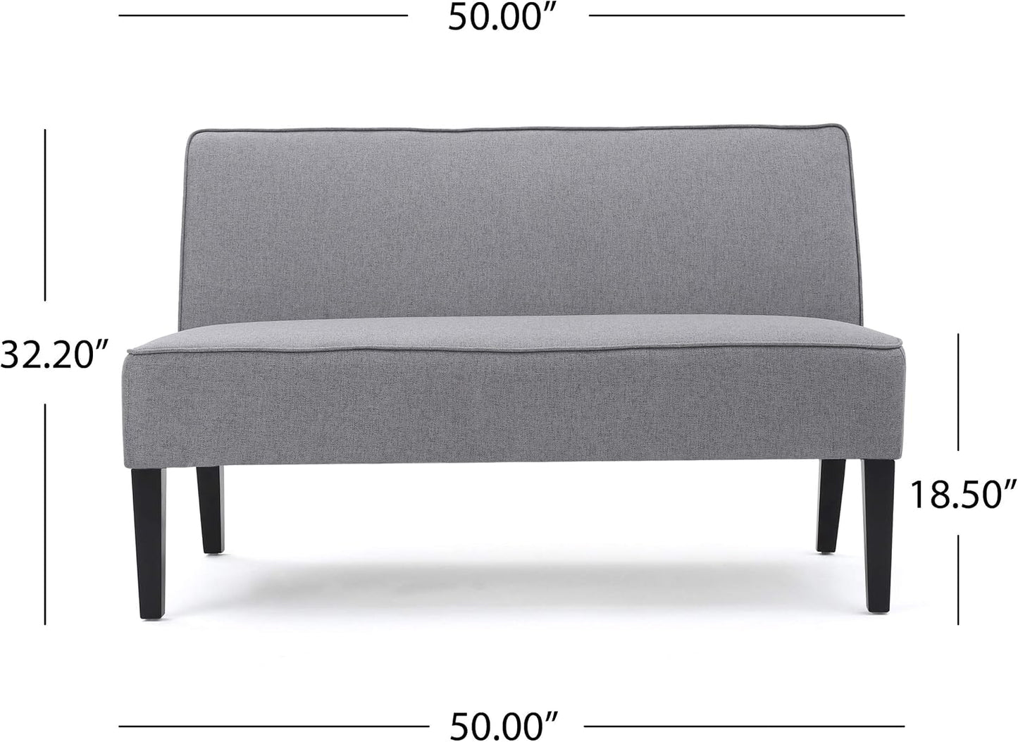 Loveseat Tela Moderna Christopher Knight Home Gris / Negro