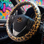 Funda cuero volante leopardo 14.5-15" color marrón
