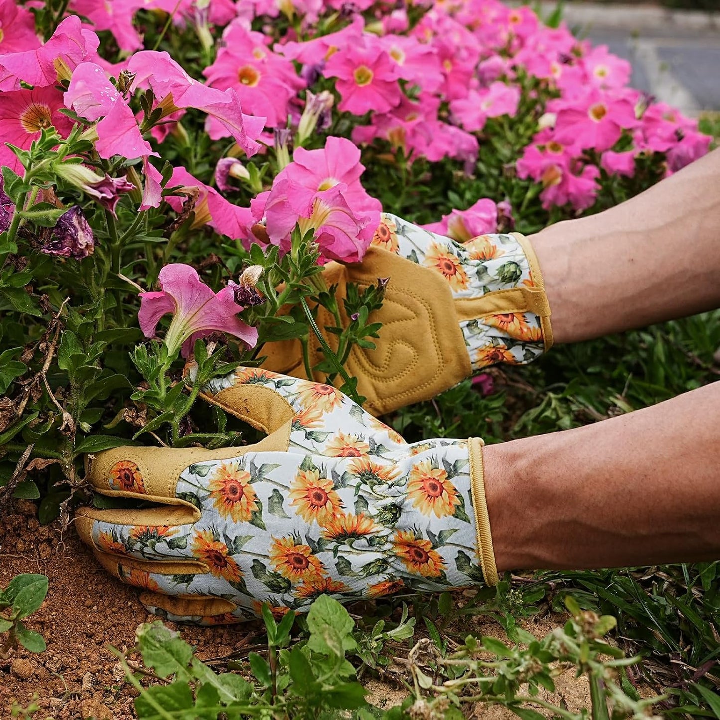 Guantes jardinería mujer cuero antidesgarro