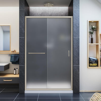Puerta ducha corrediza 44-48pulg x72pulg vidrio esmerilado