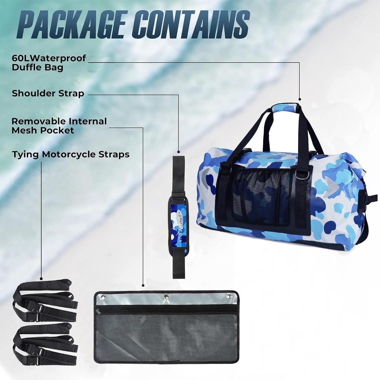 Bolsa impermeable para motocicleta 65L
