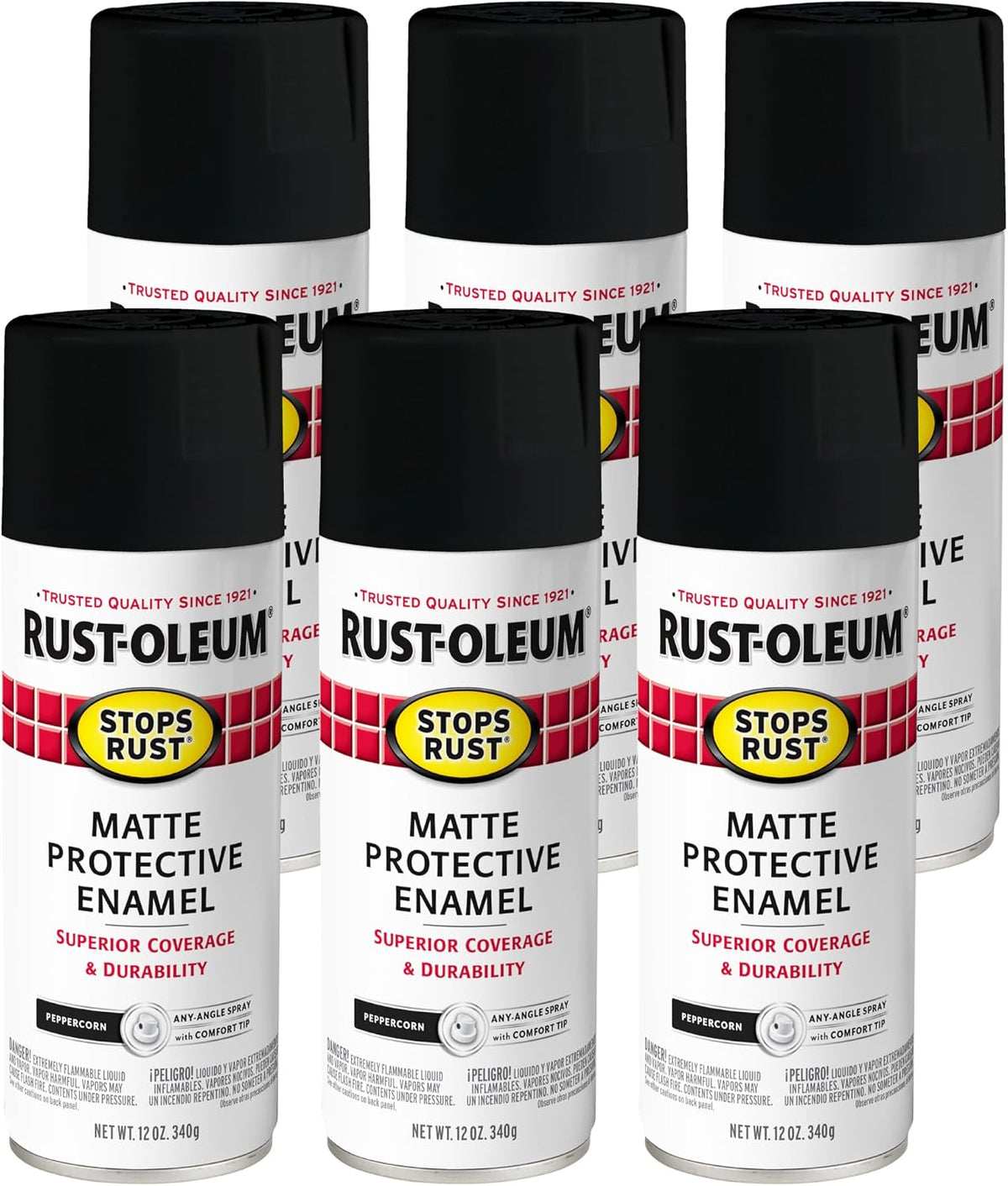 Pintura aerosol prevención óxido 12oz grano pimienta mate 6pzas