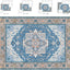 Tapete bohemio pelo corto antiderrap 5x7ft azul marrón