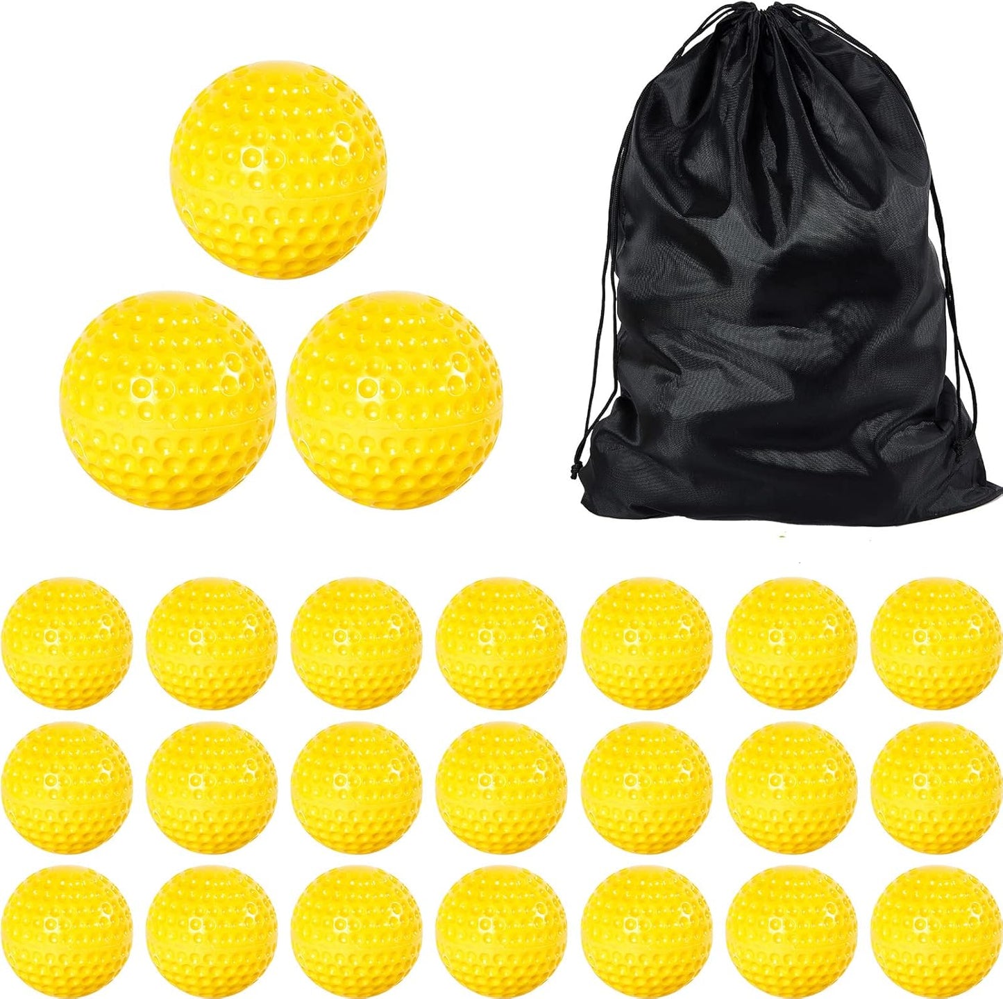 24 Pzas Pelotas Béisbol Amarillo 9pulg Foam