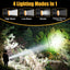 Linterna LED recargable 4 modos luz portátil impermeable