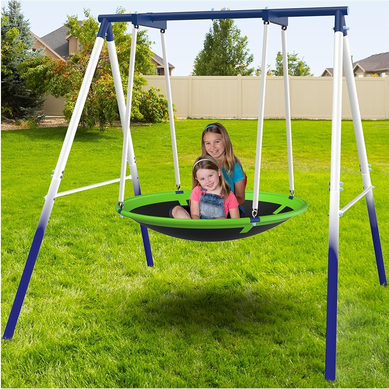 Columpio platillo para niños 45pulg acero resistente 220lb