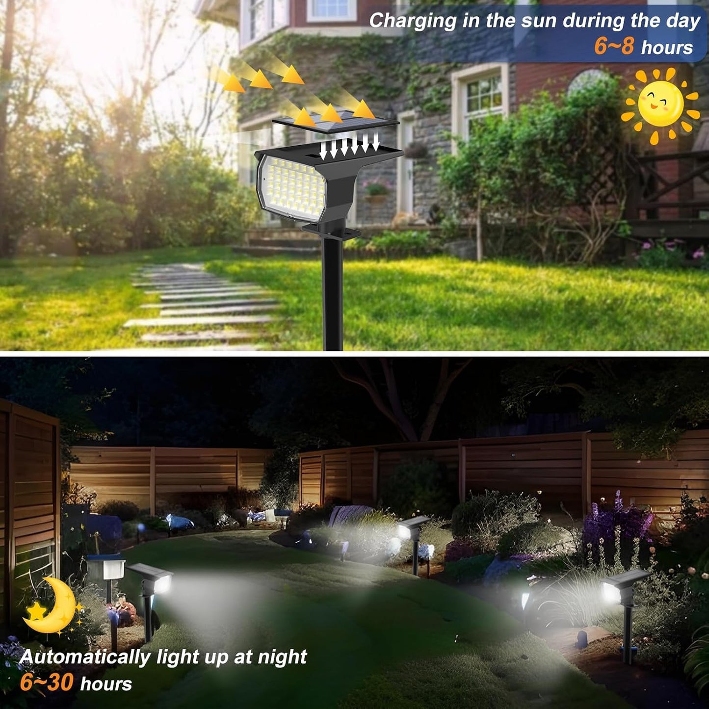 Focos solares IP65 impermeables 46LED patio jardín