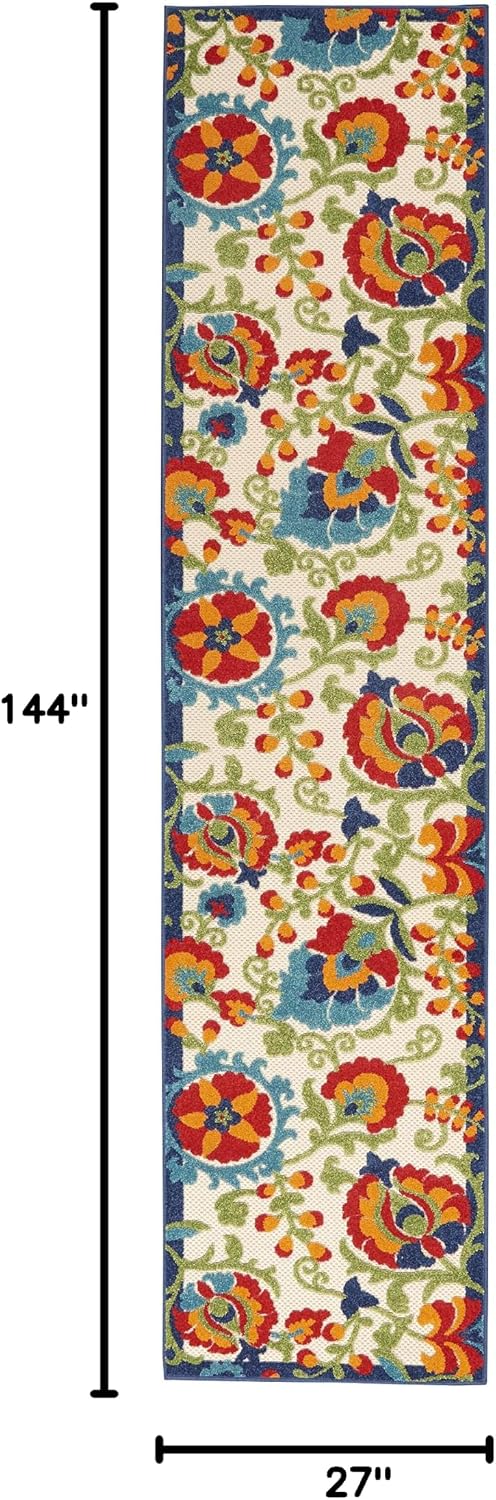 Tapete interior exterior 2x12ft multicolor fácil limpieza