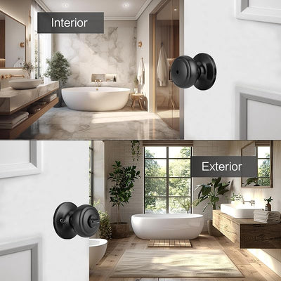 3 Manijas Puerta Negro Mate Cerradura Interior Estilo