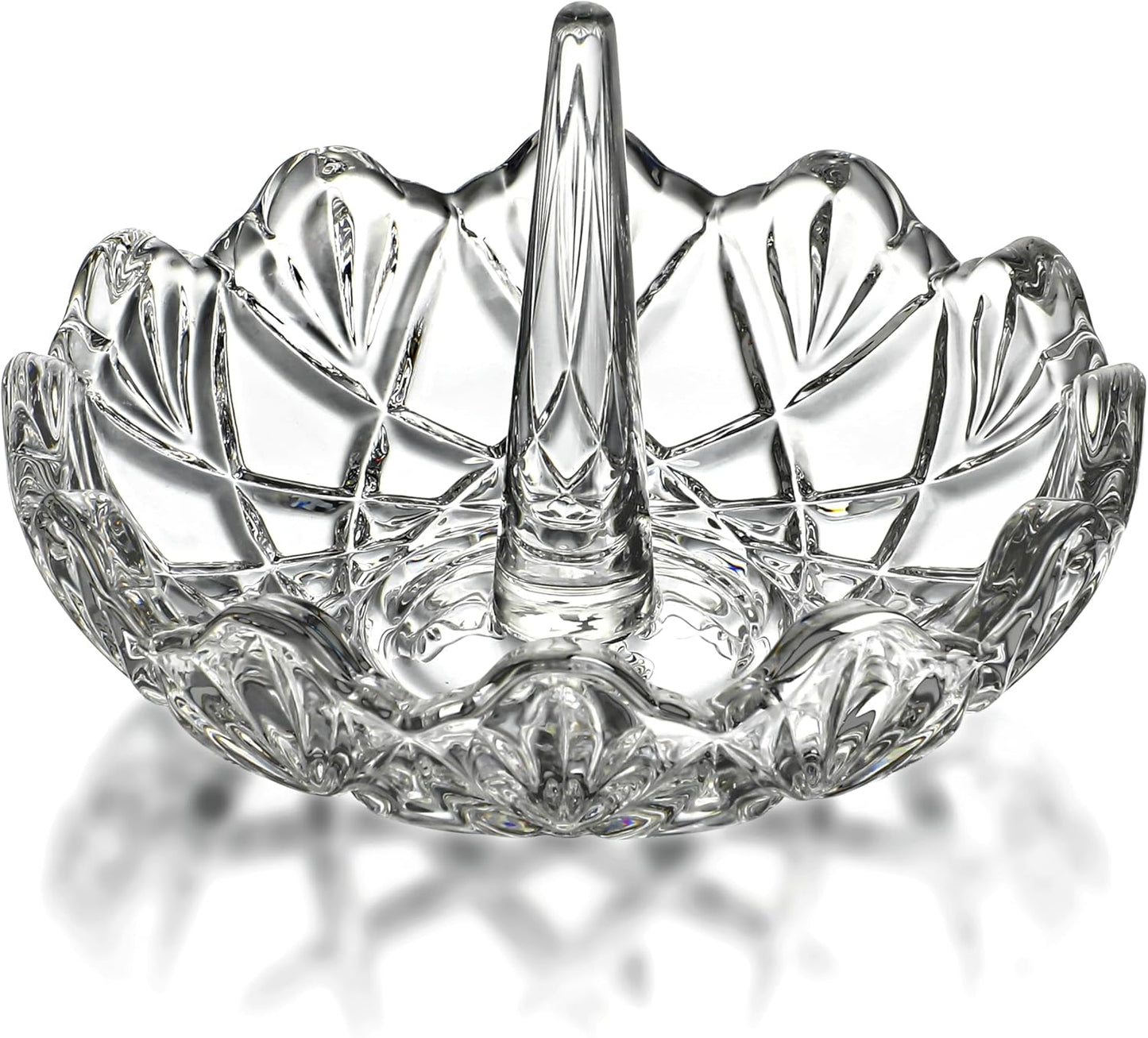 Soporte anillo cristal ondulado para bodas y regalos