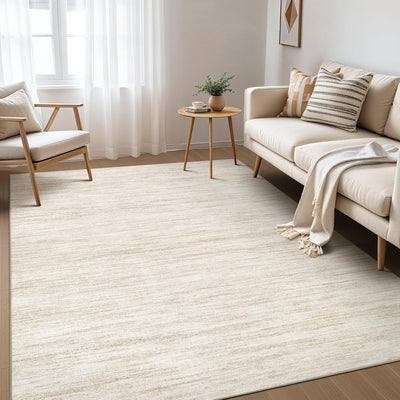 Alfombra vintage 5x7pulg neutra lavable antideslizante beige