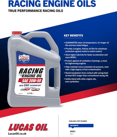 Aceite motor carreras 20W-50 5qt jarra