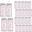 20 Vasos Plástico Cereza Lazo Rosa Tapas Pajitas Reutilizables