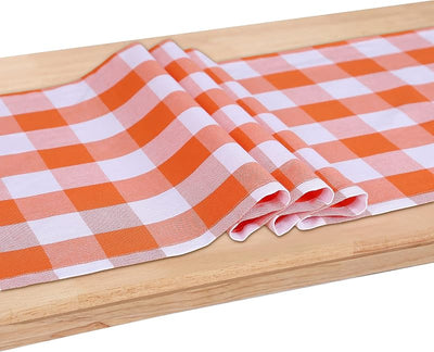 Camino mesa vintage 14x48pulg naranja y blanco