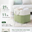6 Pzas Cubos Tela Asas 11" Organizar Ropa Blanco/Verde