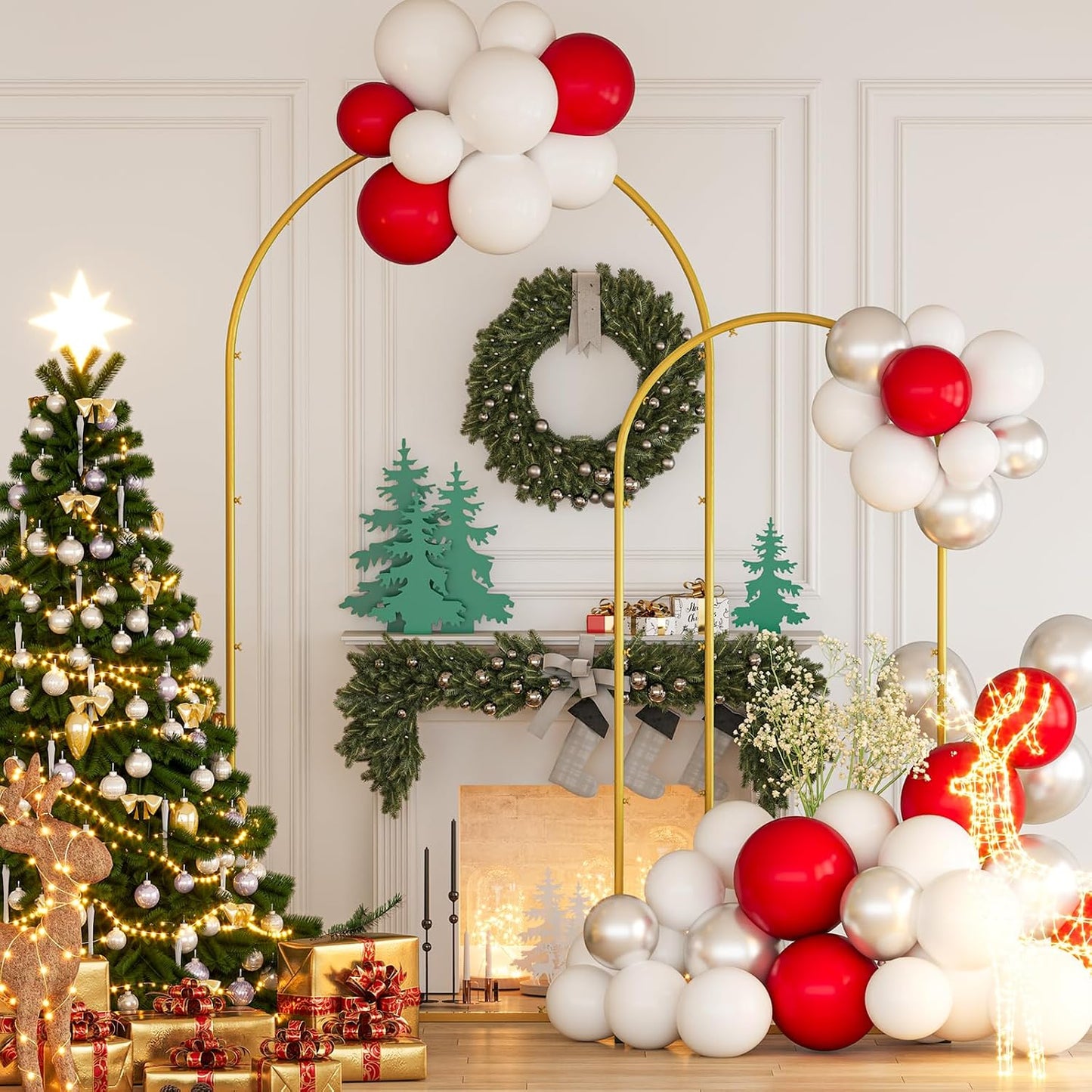 Soporte arco metal 7.2x6ft dorado para fiestas globos