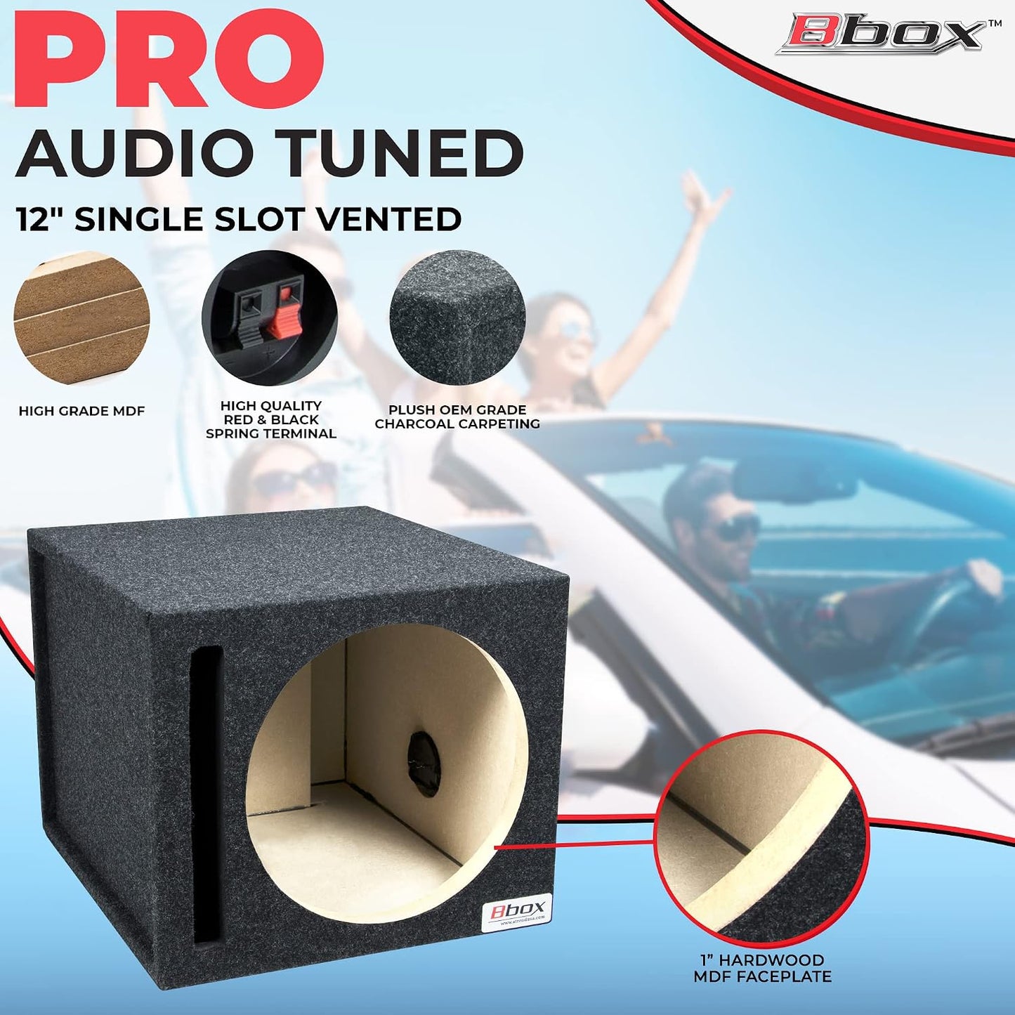 Caja subwoofer 12pulg ventilación simple para automóvil