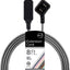 Cable extensión 3 tomas 8ft enchufe plano trenzado tela cheurón