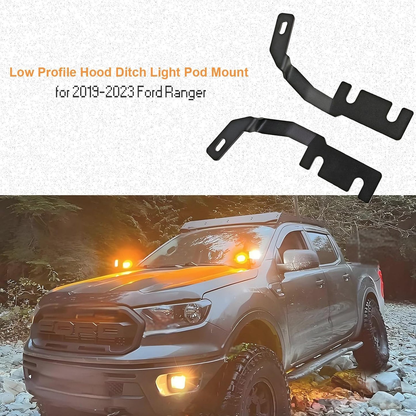 Soportes luces zanja perfil bajo Ford Ranger 19-23