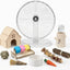 Kit 12en1 rueda 9.5pulg escondite madera hamster