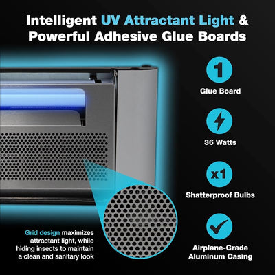 Trampa UV silenciosa para moscas y mosquitos hogar